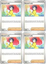 Parasol Lady 169/182 - Paradox Rift - Pokemon Trainer Card Lot x4 - Playset
