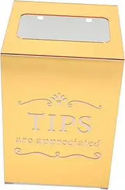 MOBUTOFU Box Tip Box Raffle Jar Change Jar Money Container Coin Bucket Acrylic Containers Donation Bins Money Bank Golden Acrylic