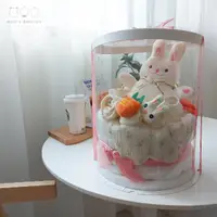 在飛比找momo購物網優惠-【艾比童裝】尿布蛋糕禮盒-兔兔(禮盒系列 A01-36)