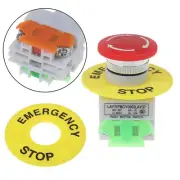 Mushroom Cap 1NO 1NC DPST Emergency Stop Push Button Switch AC 660V 10A Swi^UU