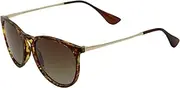 [Craftman] Classic Retro Round Gradient Polarised Mirrored Matte finished Sunglasses for Women for driving and traveling