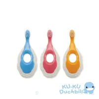 在飛比找momo購物網優惠-【KU.KU. 酷咕鴨】幼兒護齒乳牙刷3入(藍/粉/黃)