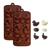 2Pcs Duck Egg Bunny Silicone Molds Tray for Chocolate