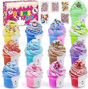 Elover Glassy Clear Slime Bucket Toy for Kids Add-ins Jumbo Slime Kit for Girls Boys Party Present