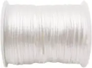 White Satin Rattail Cord for Necklace, 1Mm Nylon Cord for Bracelets, 75M DIY Cra