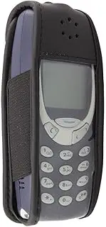 [caseroxx] Leather-Case with Belt Clip for Nokia 3310/3330 Made of Real Leather with Belt-Clip in Black