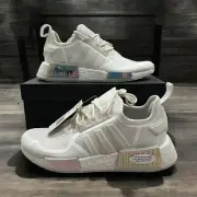Adidas NMD R1 Mens 7 / Womens 8.5 Sneakers Crystal White Iridescent Blue GV7351