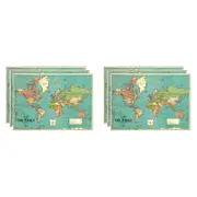 6x Cavallini Paper Poster Prints/Gift Wrap Wall Art Decor 70x50cm Map World 4