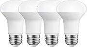 R63 LED Light Bulbs, Dimmable E27 Edison Screw Bulbs 60W Equivalent, 8W 850lm Super Bright Energy Saving Lightbulbs for Lamp, Pack of 4 (Warm White 3000K)