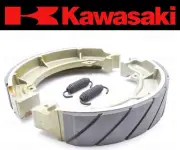 Set of (2) Kawasaki Water Grooved REAR Brake Shoes and Springs #41048-1130