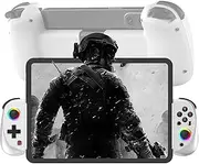 Game Controller Compatible with iPhone/i-Pad 10/Mini6/Air/Pro/Android/PC/PS3/4/Switch, Streaming Support, Wireless Controller, Turbo, COD, RGB Light, White