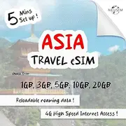 NeuSIM Asia eSIM 1-20GB Data - 10 Destinations | Same Day DELIVERY! (1GB for 7 Days)