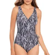 Miraclesuit Chevron Python Eclat One Piece Swimsuit Size 16