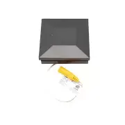 2 1/2" Sq. Ornamental Low Voltage LED Lighted Post Cap - Black
