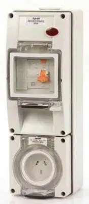 Iso SOCKET WITH RCD 500V 5-Pin Round, Surface Mount, Grey- 32A Or 40A
