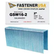 2" LEG x 15/16" CROWN 16GA GALV GSW-16 STAPLES 5,000ct | GSW16-2