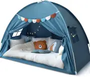 Twin Bed Tent for Kids, Twin Size Bed Tent Bohemian Tassel Indoor Privacy Tent o