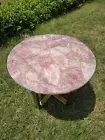 Round Rose Quartz Table Top | Dining Table Top | Coffee Table Top (Customisable)