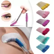 50Pcs Disposable Glittered Eyebrow Brush Lash Makeup Cosmetics Brush With