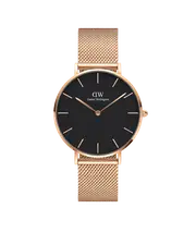 Daniel Wellington Petite 36 Melrose Rose Gold & Black Watch