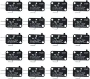 20pcs Micro Limit Switch V-15-1C25 V-152-1C25 V-153-1C25 V-154-1C25 V-156-1C25 Hinge Roller Lever Arm SPDT Momentary Snap Action for Appliance and Electronic Equipment (20Pcs V-15-1C25)
