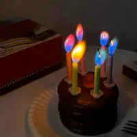 在飛比找momo購物網優惠-【NEXTdeal】12支 彩虹火焰蛋糕裝飾生日蠟燭(網紅生