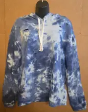 Madden Girl Deconstructed Kangaroo Pocket Tie-Dye Hoodie XXL Light Sky MGSS1006A