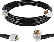 exgoofit CB Coax Cable 10ft (3m) RG58 UHF Male to Right Angle Male PL259 Coaxial Cable Low Loss CB Antenna Cable for CB Radio, HAM Radio, Antenna Analyzer, SWR Meter