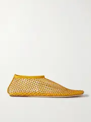 [Christopher Esber] Christopher Esber - Minette Crystal-embellished Mesh Ballet Flats - Orange - IT37 IT 37 Orange