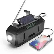 Emergency-Radio, Weather Radios with Hand Crank & Solar Charging,SOS Alarm, Portable Power Bank,AM/FM/Motion Sensor Reading Lamp