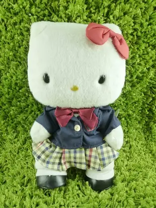 【震撼精品百貨】Hello Kitty 凱蒂貓~KITTY絨毛娃娃-KITTY圖案-格子西裝