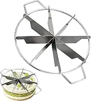 Cake Cutter Slicer - Efficient Cutting Stainless Steel Cake Divider | Rust-Proof Slicer for Even Slices | Portion Marker | Pizza Pie Cutter 6/7/8 Equal Portions Tool for Cheese Cakes