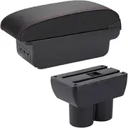 Car Armrests Armrest Box Fit for Suzuki Jimny JB23 JB43 Car Armrest 1999-2017 Retrofit Parts Arm Storage Box Car Accessory Console Armrest(B1 Black red 3USB)
