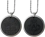 EMF Amulet Flying Archangel Protection Necklace,Volcanic Energy Stone Stainless Steel Blocker Shield Meditation Necklace(46mm)