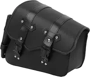 HEALEEP 1Pc Motorcycle Side Bag with Water Bottle Holder Durable PU Material Quick Disconnect Buckle Easy Closure for Storage of Keys Phones and Items Right Side