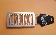 BUCKLE /BELT - LAMB OF GOD - DEATH METAL BAND - 5" X 2 3/4" - STEEL - NEW