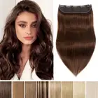 100G Thick Human Hair Extensions Clip In Real Remy One Piece Weft 3/4 Fullhead A