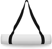 Adjustable Cotton Yoga Mat Carry Strap, Suitable for All Mat Sizes, Elastic and Robust Yoga Strap, Ideal for Pilates, Stretching Exercises and Fitness, Multifunctional and Lightweight, black,