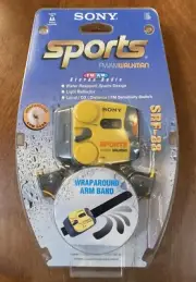 Sony SRF-88 FM/AM Yellow Sports Walkman Radio Armband Headphones Factory Sealed