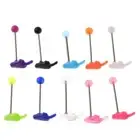 10Pcs Middle Finger Lip Stud Tongue Rings Bar Labret Tongue Piercing Jewelry