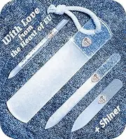 Genuine Czech Glass Nail File Set - Multifunctional Shiner, Callus Remover Foot Rasp, Precision Filing Cuticle Pusher, Manicure & Pedicure, Professional Nail Care, Wet & Dry Use, EU Quality