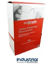 MAXISAFE Lens Cleaner - 100 Wipes - PRE-MOISTENED MICROFIBRE - Value pack
