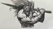 Titan sketch original art Forty2Twenty8comics one of a kind Signed by Artist