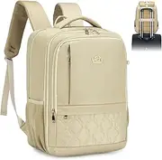 BAGZY Laptop Backpack 15.6 Inch Travel Backpack 40x30x20 Wizzair Flight Approved for Women Man 25L Laptop Bag Waterproof Carry on Luggage Backpacks for Teacher Weekender Overnight Beige