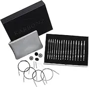 KnitPro Deluxe Gift Set, Karbonz Interchangeable Circular Needles, 3.50-8.00mm Plus Accessories