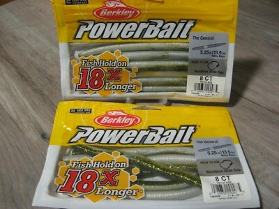 2 Packs Berkley 5.25" General Stick Worm Soft Fishing PowerBait Baby Bass