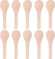 SWZHAI Small Wooden Spoons 10Pcs, 3.93x1.18 Inch Tiny Spoons for Spices Jars, Mini Wooden Spoons for Honey Salt Cooking Seasoning Coffee Tea Sugar Pepper