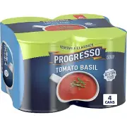 Progresso Tomato Basil Soup, Vegetable Classics Canned Soup, Gluten 19oz, 4