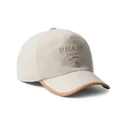[Prada] Prada Logo-embossed Cotton Cap L NEUTRALS