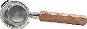 Gemini 58mm Bottomless Portafilter Walnut Handle & Naked Double Shot Filter Basket for Espresso Lovers - Perfect Fit for Gaggia Espresso Machines 2 Ears